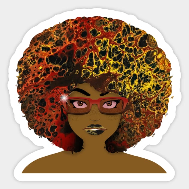 Galaxy Girl Red Afro Sticker by FinalBeatComics